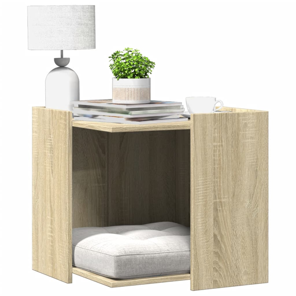 vidaXL Katzenklo Sonoma Eiche 53x53x51 cm Holzwerkstoff