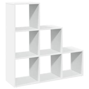 vidaXL ruumijagaja raamaturiiul, 3 riiulit, valge, 99 x 29 x 99 cm, t&ouml;&ouml;deldud puit