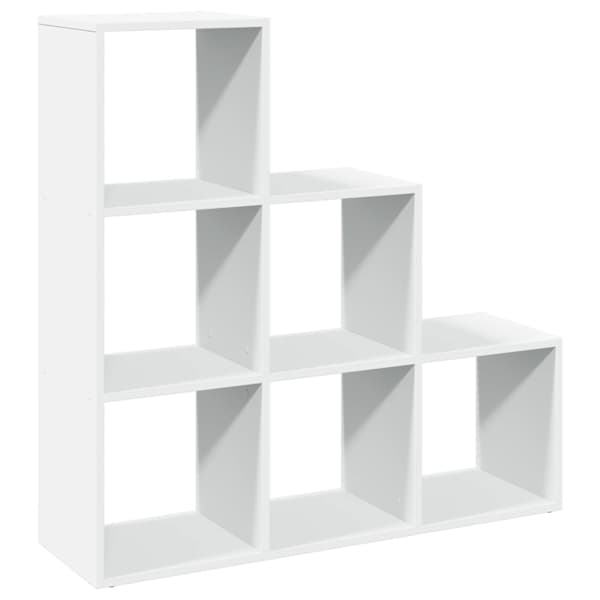 vidaXL ruumijagaja raamaturiiul, 3 riiulit, valge, 99 x 29 x 99 cm, t&ouml;&ouml;deldud puit