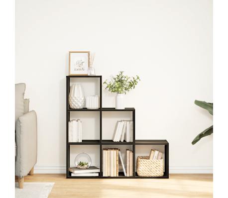 vidaXL Kamerscherm / boekenkast 3-laags 99x29x99 cm bewerkt hout zwart