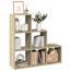  vidaXL 3 szintes sonoma tölgy fa térelválasztó könyvespolc 99x29x99 cm termék 2. képe