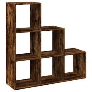 Knihovna/dělící stěna 3patrová kouřový dub 99x29x99 cm kompozit - obrázek 2
