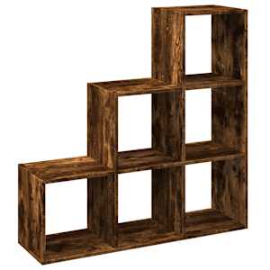 Knihovna/dělící stěna 3patrová kouřový dub 99x29x99 cm kompozit - obrázek 7