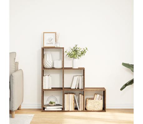 vidaXL Room Divider Bookcase&nbsp;3-Tier&nbsp;Brown Oak 99x29x99 cm Engineered Wood
