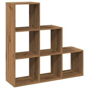 Knihovna/dělící stěna 3patrová dub artisan 99x29x99 cm kompozit - obrázek 2