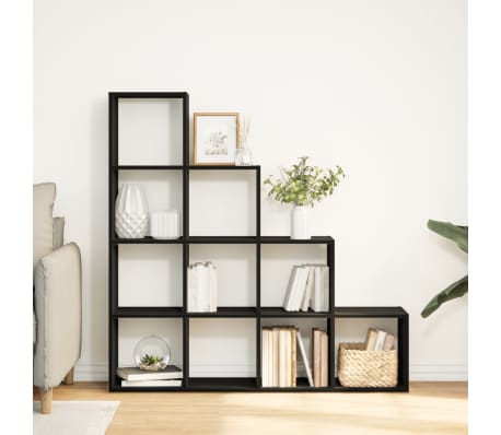 vidaXL Kamerscherm / boekenkast 4-laags 131,5x29x131,5 cm hout zwart