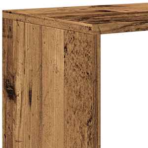 Knihovna/dělící stěna 4patrová old wood 131,5x29x131,5 cm - obrázek 9