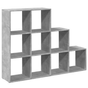 vidaXL ruumijagaja 3 korrust, betoonhall, 137,5x29x103,5 cm, tehispuit