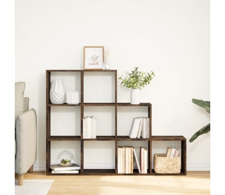 vidaXL &Eacute;tag&egrave;re s&eacute;paratrice de pi&egrave;ce 3 niveaux ch&ecirc;ne fum&eacute;