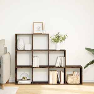 vidaXL &Eacute;tag&egrave;re s&eacute;paratrice de pi&egrave;ce 3 niveaux ch&ecirc;ne fum&eacute;