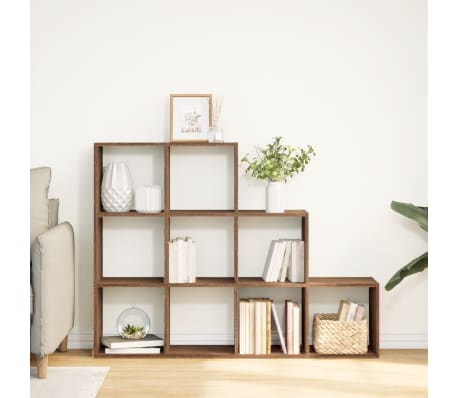 vidaXL 3 szintes barna fa elv&aacute;laszt&oacute; k&ouml;nyvespolc 137,5 x 29 x 103,5 cm