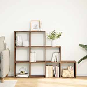 vidaXL 3 szintes barna fa elv&aacute;laszt&oacute; k&ouml;nyvespolc 137,5 x 29 x 103,5 cm