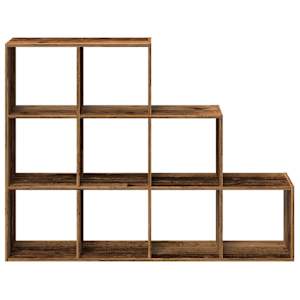 Knihovna/dělící stěna 3patrová old wood 137,5x29x103,5 cm - obrázek 5