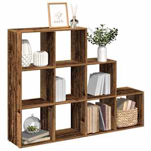 Knihovna/dělící stěna 3patrová old wood 137,5x29x103,5 cm - obrázek 1