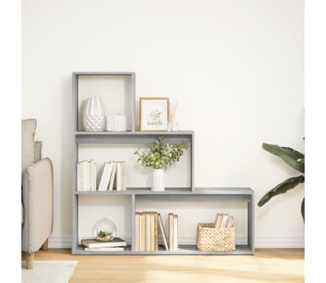 vidaXL &Eacute;tag&egrave;re s&eacute;paratrice de pi&egrave;ce 3niveaux sonoma gris 123x29x123 cm