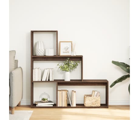 vidaXL Kamerscherm / boekenkast 3-laags 123x29x123 cm hout bruin eiken