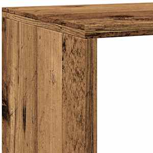 Knihovna/dělící stěna 4patrová old wood 143,5x29x143,5 cm - obrázek 9