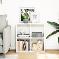 vidaXL Raumteiler B&uuml;cherregal Wei&szlig; 69,5 x 29 x 69,5 cm Holzwerkstoff