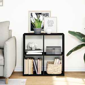 vidaXL Room Divider Bookcase Black Engineered wood Medium