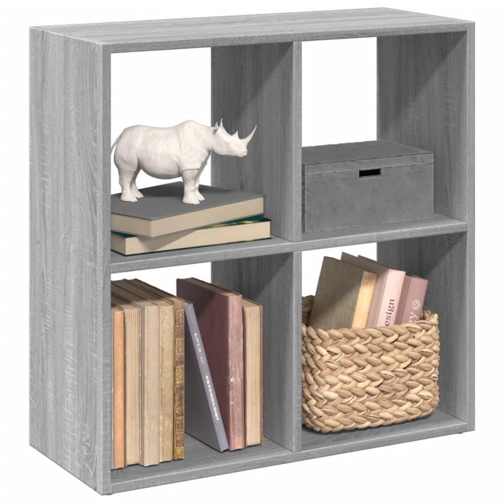 vidaXL Raumteiler-Bücherregal Grau Sonoma 69,5x29x69,5 cm