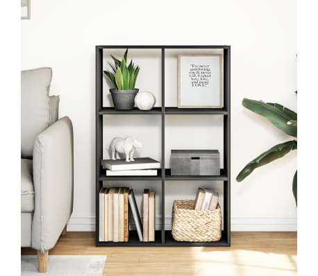 vidaXL Sobna pregrada / regal za knjige crni 69,5x29x103,5 cm drveni