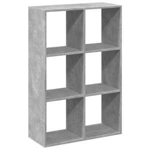 vidaXL ruumijagaja/raamatukapp, betoonhall, 69,5x29x103,5 cm tehispuit