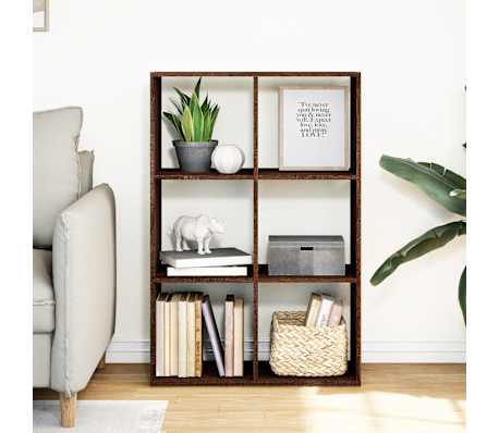 vidaXL Raumteiler-B&uuml;cherregal Braun Eichen-Optik 69,5x29x103,5 cm