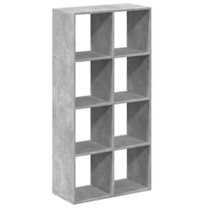 vidaXL ruumijagaja/raamatukapp, betoonhall, 69,5x29x137,5 cm tehispuit