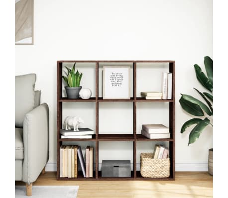 vidaXL Raumteiler-B&uuml;cherregal Braun Eichen-Optik 102x29x103,5 cm