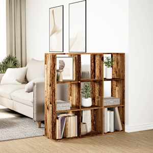 Knihovna/dělící stěna old wood 102x29x103,5 cm kompozitní dřevo - obrázek 4