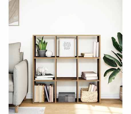 vidaXL telpas sadalītājs, grāmatu plaukts, koka krāsa, 102x29x103,5 cm