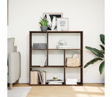 vidaXL Raumteiler-B&uuml;cherregal Braun Eichen-Optik 102x29x103,5 cm