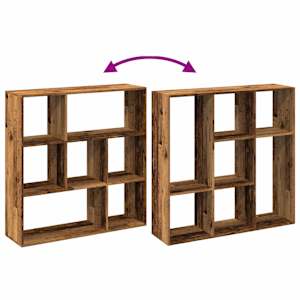 Knihovna/dělící stěna old wood 102x29x103,5 cm kompozitní dřevo - obrázek 8