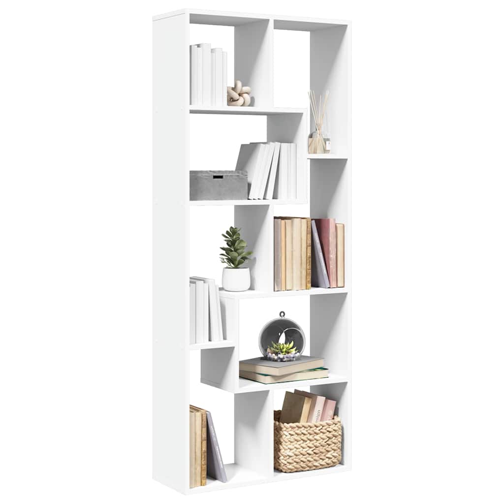 vidaXL Raumteiler-Bücherregal Weiß 67x25x161,5 cm Holzwerkstoff