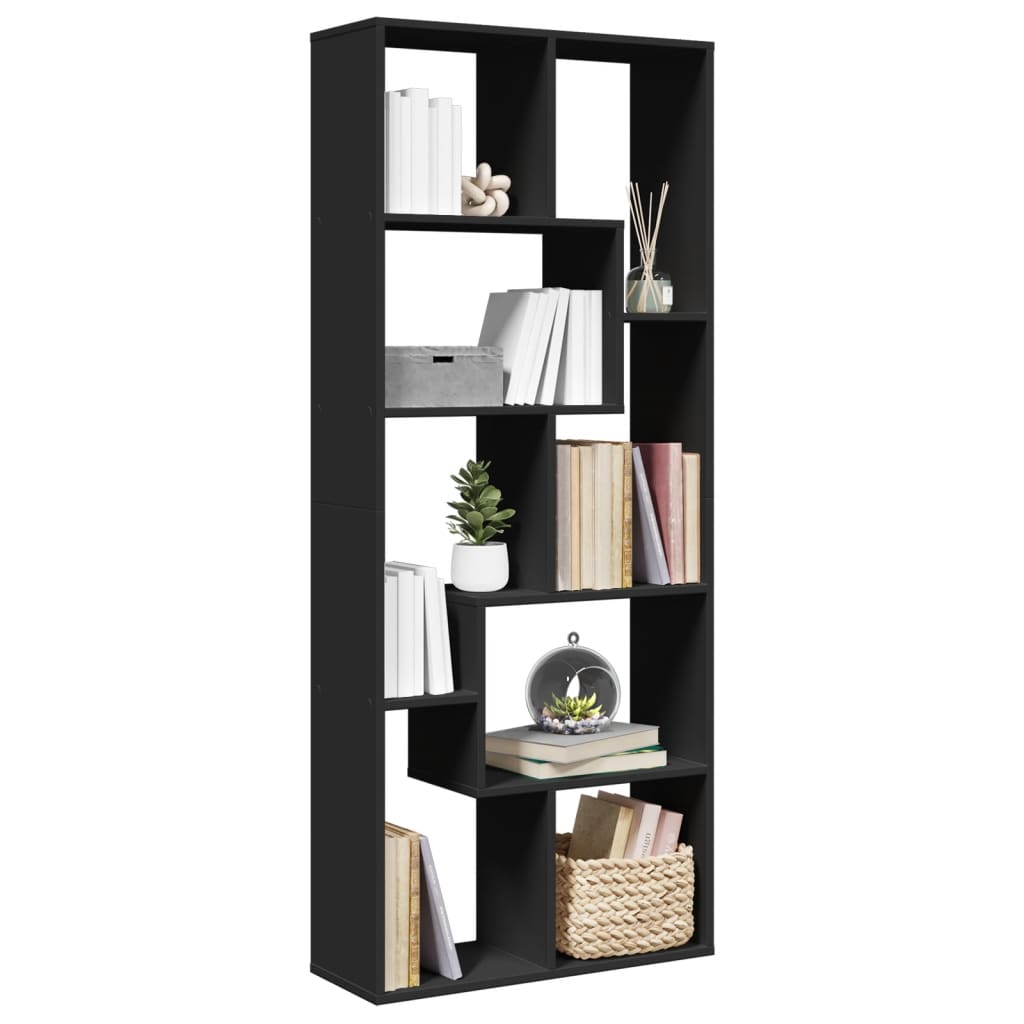 vidaXL Bibliotecă/separator cameră negru 67x25x161,5 cm lemn prelucrat