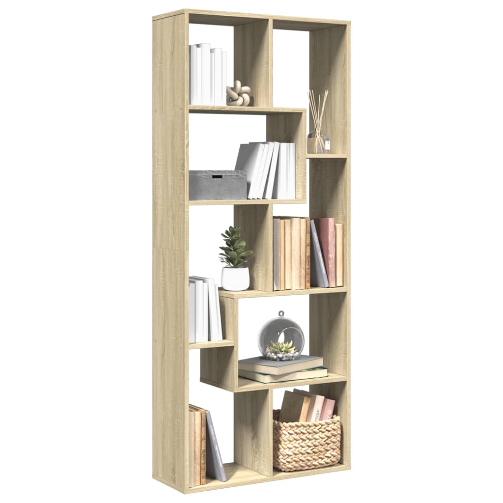 vidaXL bogreol/rumdeler 67x25x161,5 cm konstrueret træ sonoma-eg