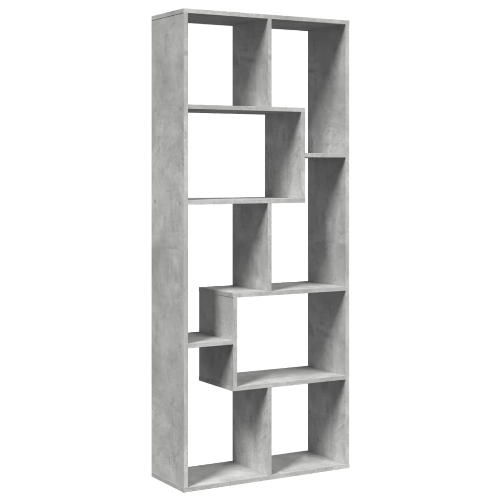 vidaXL Knihovna/dělící stěna betonově šedá 67x25x161,5 cm kompozit