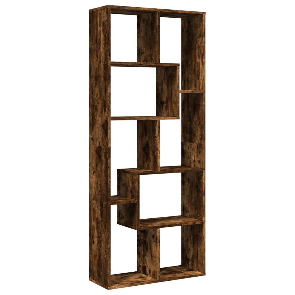 vidaXL Knihovna/dělící stěna kouřový dub 67x25x161,5 cm kompozit
