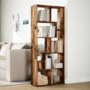 Knihovna/dělící stěna old wood 67x25x161,5 cm kompozitní dřevo - obrázek 4