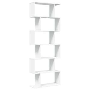 vidaXL ruumijagaja 6 korrust, valge, 70x24x193 cm, tehispuit