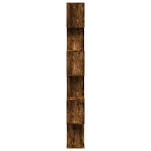 Knihovna/dělící stěna 6patrová kouřový dub 70x24x193cm kompozit - obrázek 6