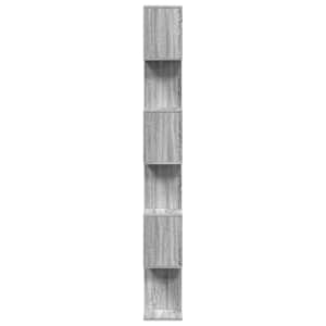 Knihovna/dělící stěna 6patrová šedá sonoma 70x24x193cm kompozit - obrázek 6