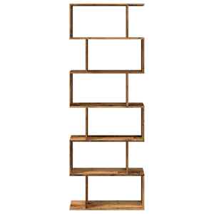 Knihovna/dělící stěna 6patrová old wood 70x24x193 cm kompozit - obrázek 5