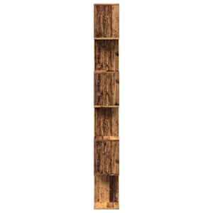 Knihovna/dělící stěna 6patrová old wood 70x24x193 cm kompozit - obrázek 6