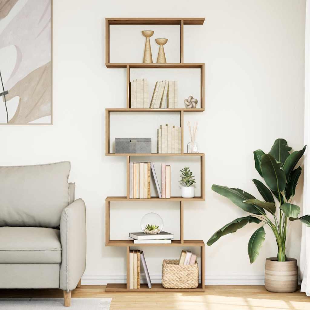 vidaXL Bibliotecă/separator 6 nivel stejar artizanal 70x24x193 cm lemn