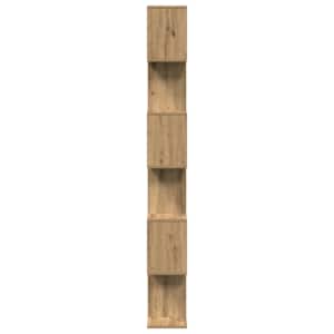 Knihovna/dělící stěna 6patrová dub artisan 70x24x193cm kompozit - obrázek 6