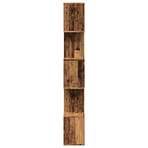 Knihovna/dělící stěna 5patrová old wood 70x24x161 cm kompozit - obrázek 6
