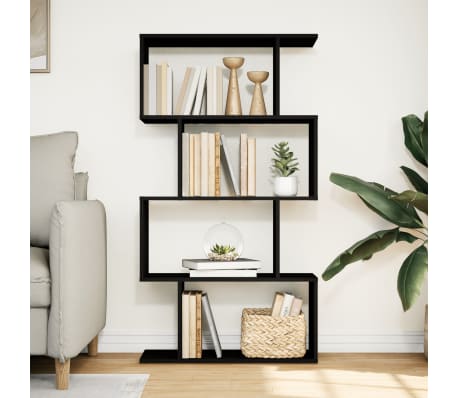 vidaXL ruumijagaja 4 korrust, must, 70 x 24 x 129 cm, tehispuit