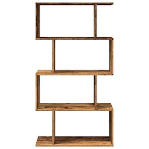 Knihovna/dělící stěna 4patrová old wood 70x24x129 cm kompozit - obrázek 5