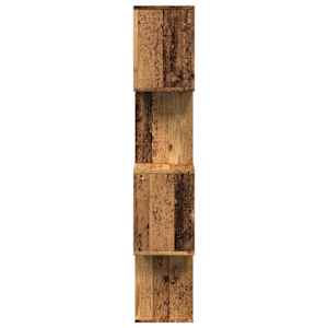 Knihovna/dělící stěna 4patrová old wood 70x24x129 cm kompozit - obrázek 6